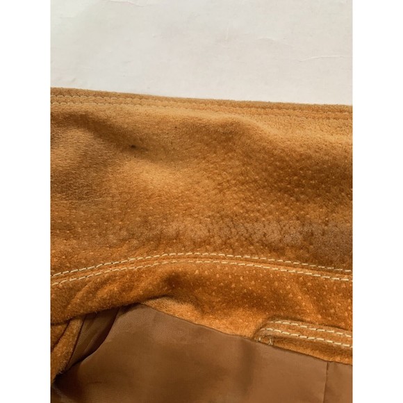 LL Bean Leather Jacket Womens Medium Regular Button Up Chest Pockets Suede - Picture 14 of 14